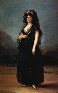 Queen María Luisa Wearing a Mantilla by Francisco Goya — hand-painted portrait oil painting reproduction on canvas