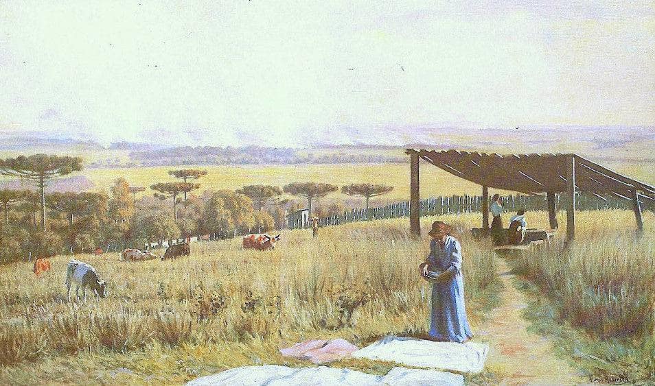 Queimadas Ou Lavadeiras by Alfredo Andersen — hand-painted landscape oil painting reproduction on canvas