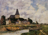 Quittebeuf by Eugene Boudin — hand-painted architectural oil painting reproduction on canvas