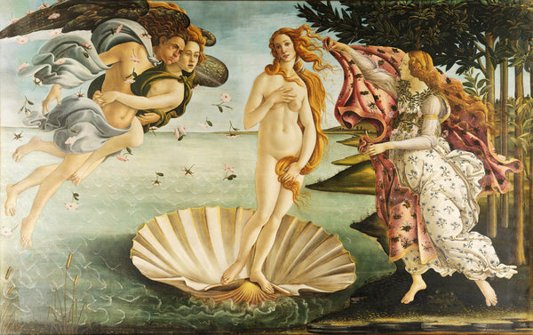 The Birth of Venus, by Sandro Botticelli, Tempera on canvas, c. 1478–1485
