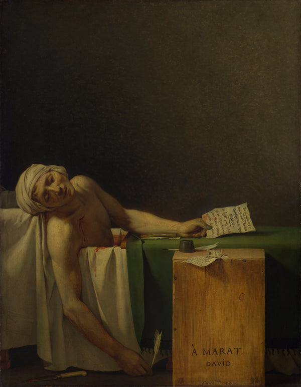 The Death of Marat, by Jacques-Louis David, Oil on canvas, 1793