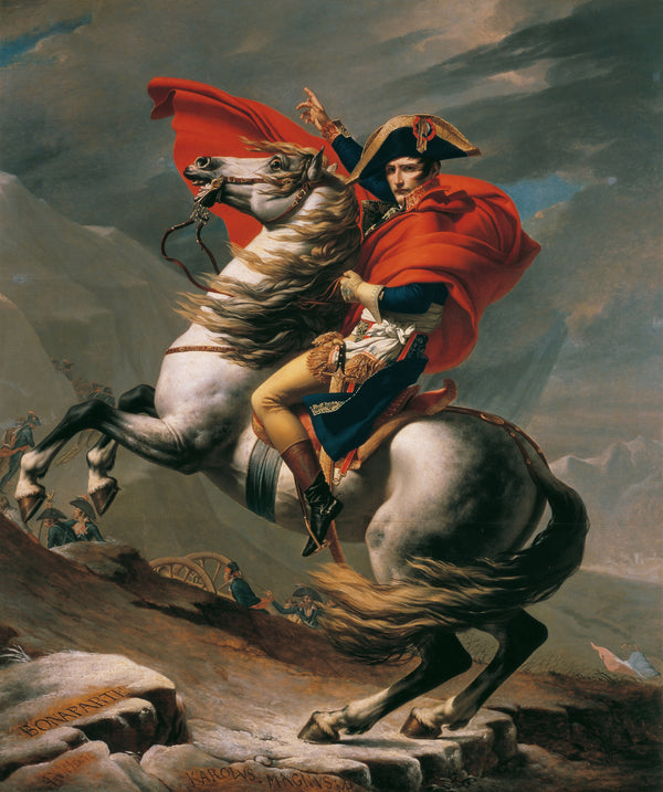 Napoleon Crossing the Alps, by Jacques-Louis David, 1800–1801, oil on canvas.
