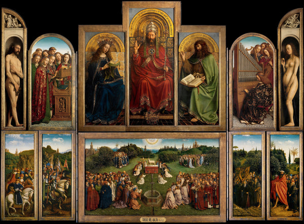 Ghent Altarpiece, by Jan van Eyck, Oil on oak panel, 1432