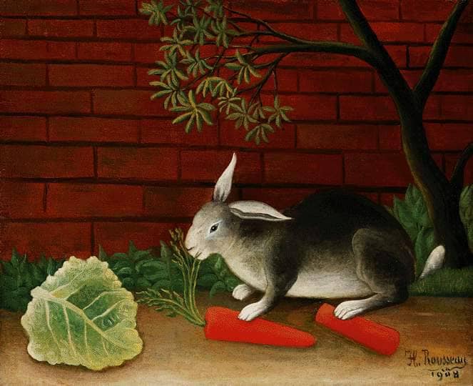Rabbit by Henri Rousseau — hand-painted animal oil painting reproduction on canvas