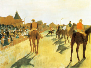 Racehorses before the Stands - Edgar Degas