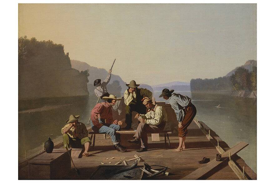 Raftsmen Playing Cards - George Caleb Bingham