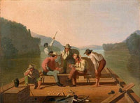Raftsmen Playing Cards by George Caleb Bingham — hand-painted landscape oil painting reproduction on canvas
