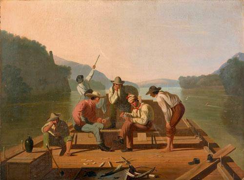 Raftsmen Playing Cards - George Caleb Bingham