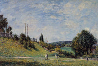 Railroad Embankment at Sevres by Alfred Sisley — hand-painted botanical oil painting reproduction on canvas