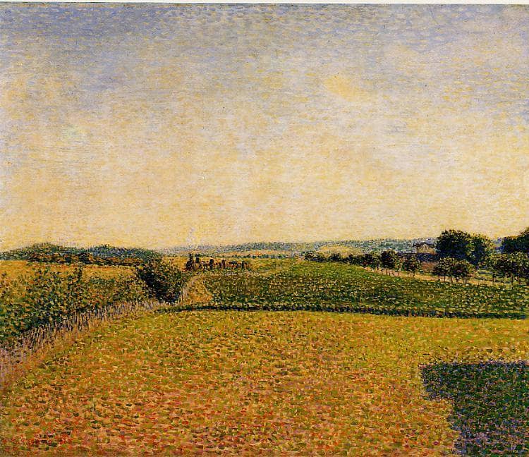 Railroad to Dieppe by Camille Pissarro — hand-painted landscape oil painting reproduction on canvas