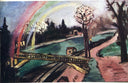 Railway Bridge and Rainbow by Max Beckmann — hand-painted landscape oil painting reproduction on canvas