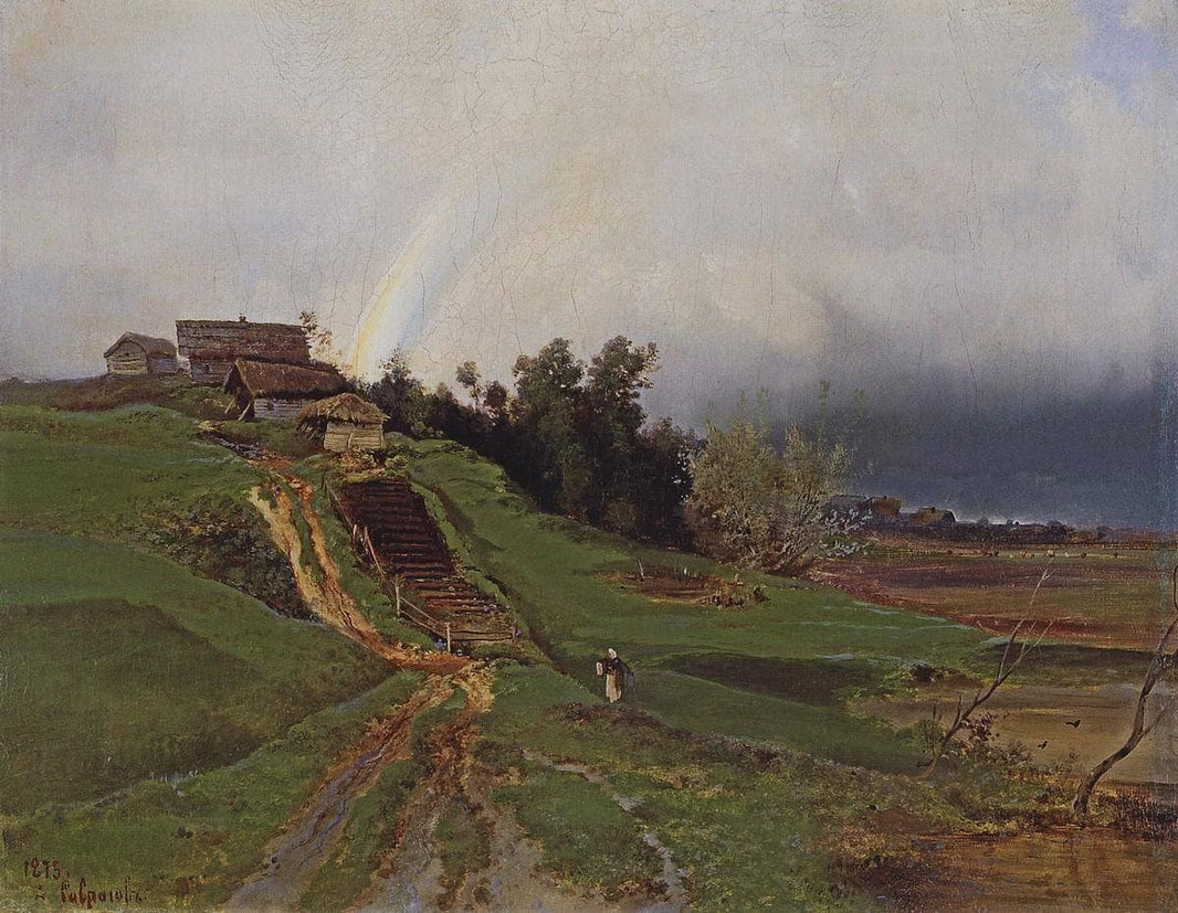 Rainbow by Aleksey Savrasov — hand-painted landscape oil painting reproduction on canvas