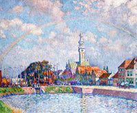 Rainbow over Veere by Theo van Rysselberghe — hand-painted impressionism oil painting reproduction on canvas