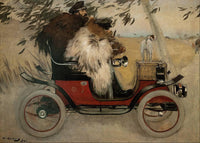Ramon Casas and Pere Romeu in An Automobile by Ramon Casas — hand-painted animal oil painting reproduction on canvas