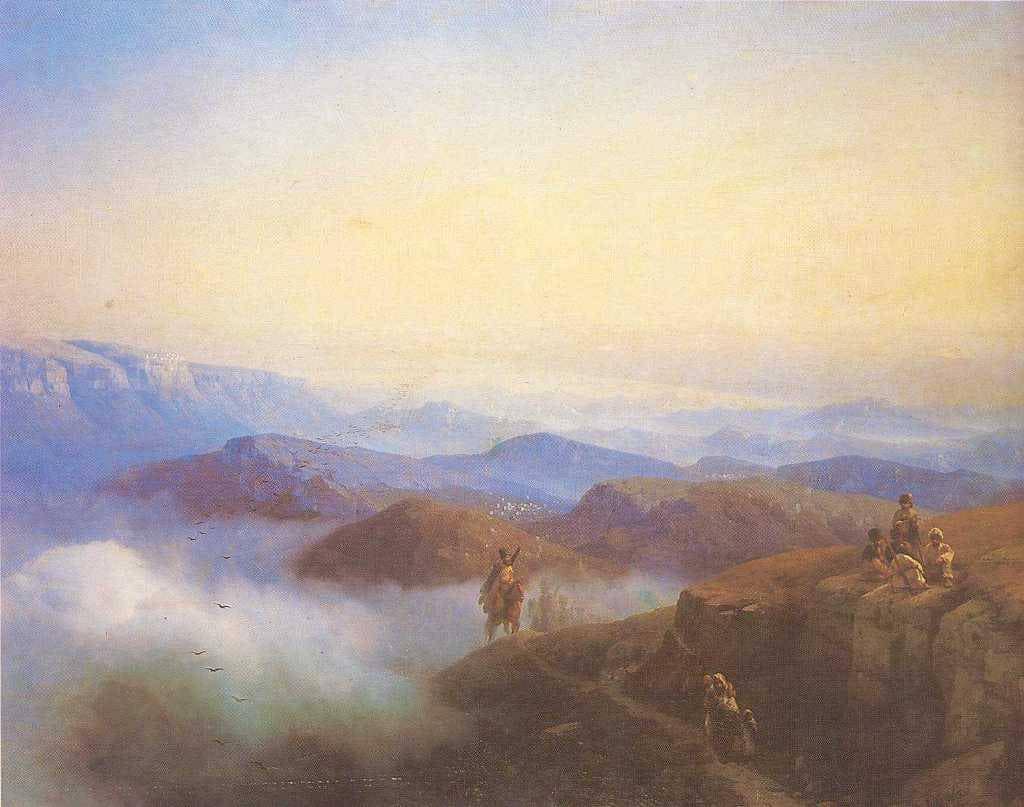 Range of the Caucasus mountains by Ivan Aivazovsky — hand-painted landscape oil painting reproduction on canvas