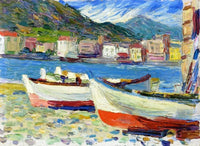 Rapallo boats by Wassily Kandinsky — hand-painted landscape oil painting reproduction on canvas