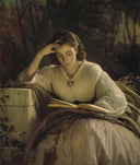 Reading by Ivan Kramskoy — hand-painted portrait oil painting reproduction on canvas