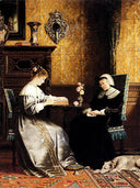 Reading a Book by Rudolf Ernst — hand-painted cultural oil painting reproduction on canvas