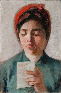 Reading by Silvestro Lega — hand-painted portrait oil painting reproduction on canvas