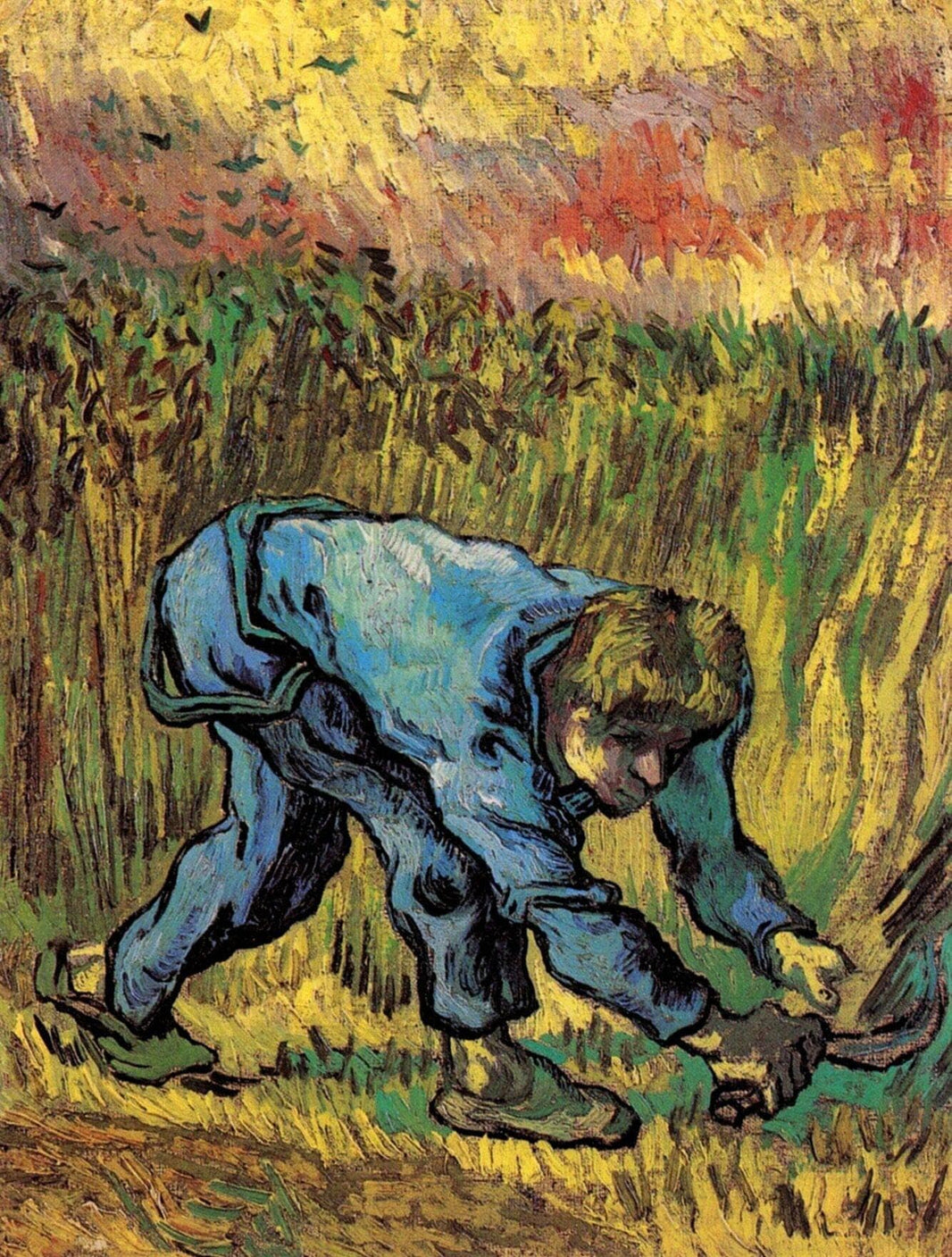 Reaper with Sickle (after Millet) by Vincent van Gogh — hand-painted landscape oil painting reproduction on canvas