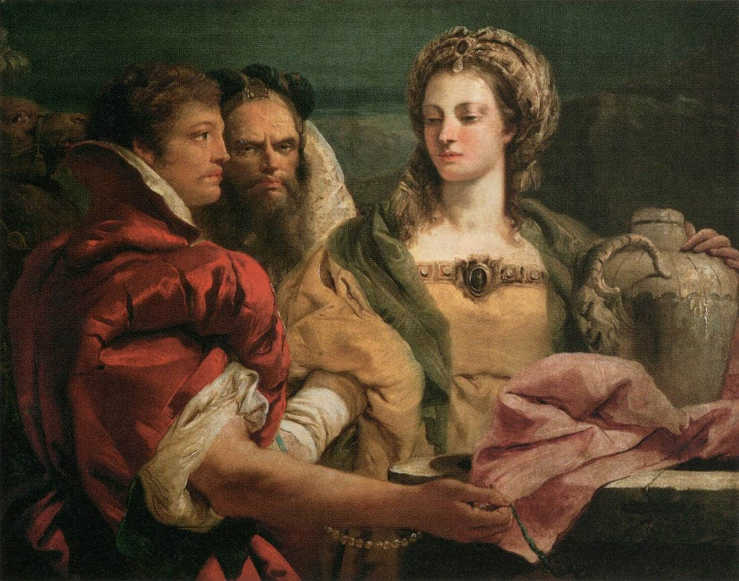 Rebecca at the Well by Giovanni Domenico Tiepolo — hand-painted portrait oil painting reproduction on canvas