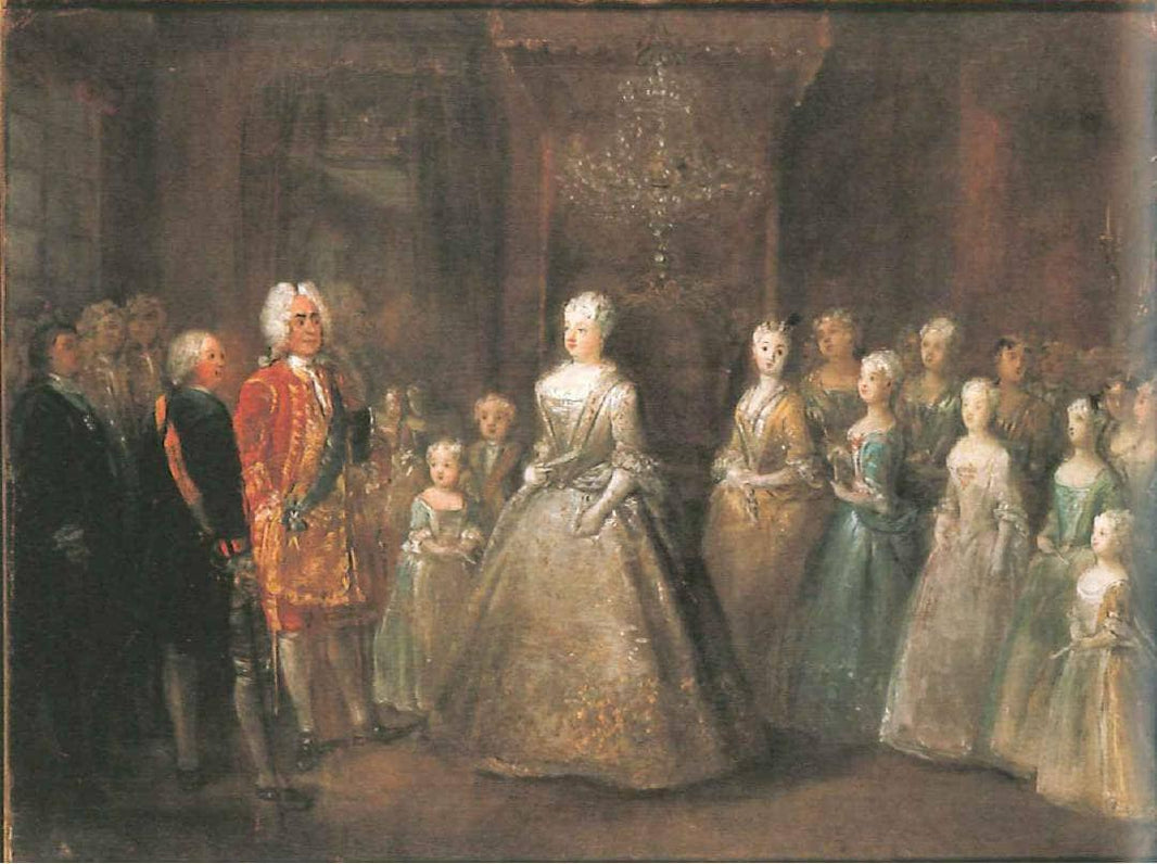 Reception of August the Strong in the Berlin City Palaces by Antoine Pesne — hand-painted portrait oil painting reproduction on canvas