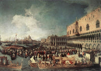 Reception of the Ambassador in the Doge's Palace by Canaletto — hand-painted landscape oil painting reproduction on canvas