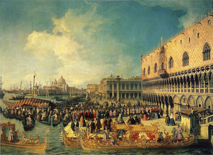 Reception of the Imperial Ambassador at the Doge's Palace by Canaletto — hand-painted cultural oil painting reproduction on canvas