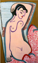 Reclining Female Nude by Ernst Ludwig Kirchner — male oil painting wall art, Expressionism
