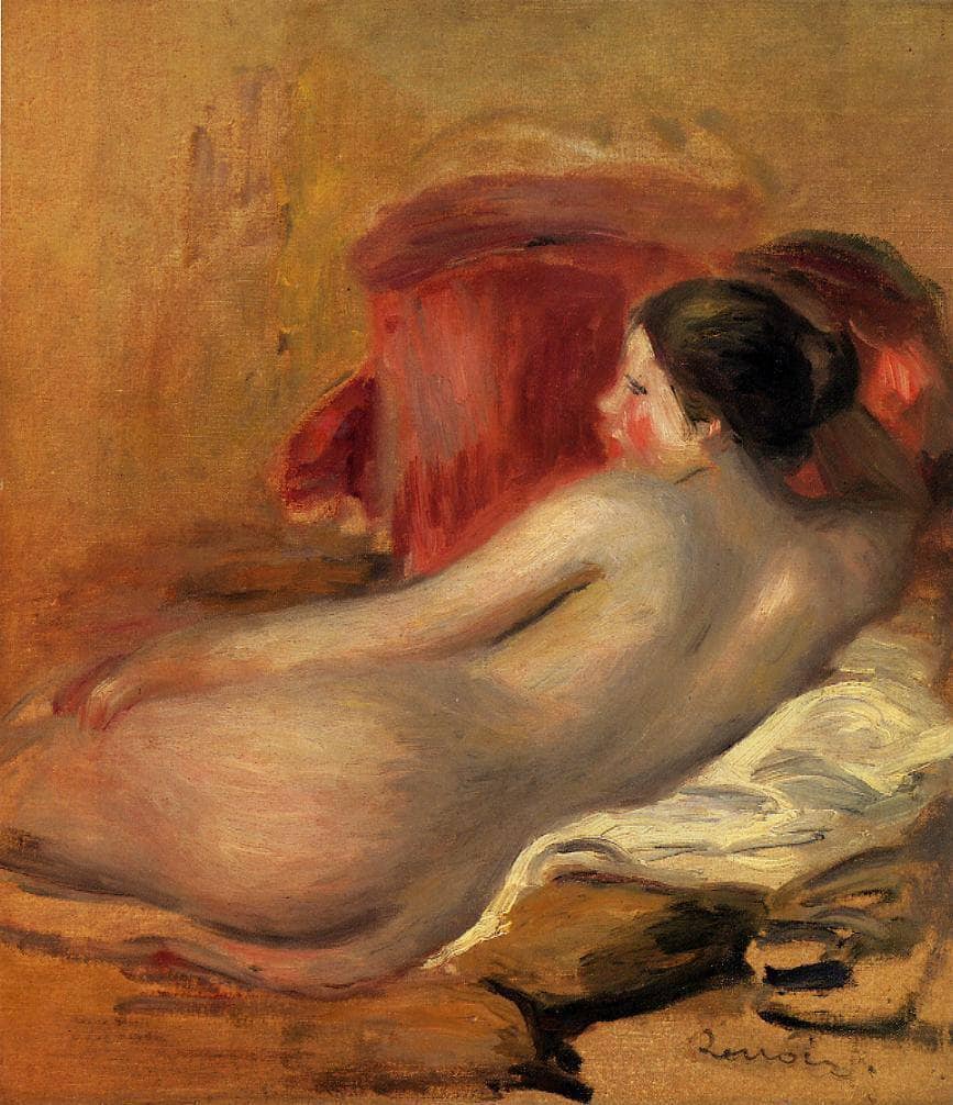 Reclining Model by Pierre-Auguste Renoir — hand-painted nude oil painting reproduction on canvas