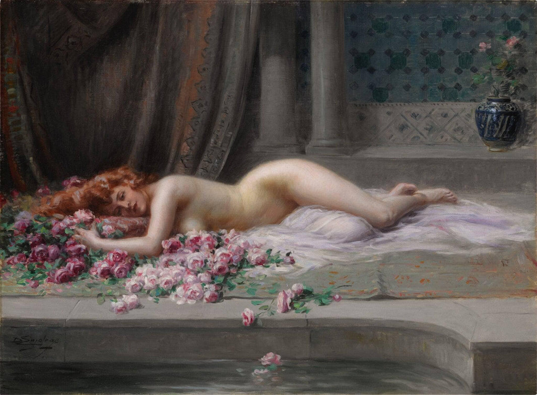 Reclining nude by Delphin Enjolras — hand-painted nude oil painting reproduction on canvas