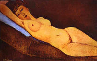 Reclining nude with Blue Cushion by Amedeo Modigliani — hand-painted nude oil painting reproduction on canvas