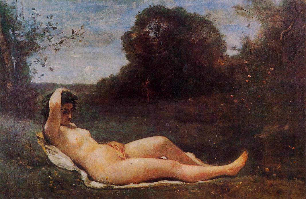 Reclining Nymph - Camille Corot