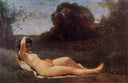 Reclining Nymph by Camille Corot — hand-painted portrait oil painting reproduction on canvas