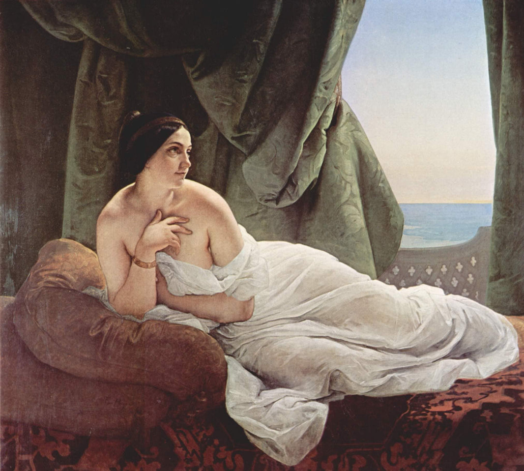 Reclining odalisque by Francesco Hayez — hand-painted cultural oil painting reproduction on canvas