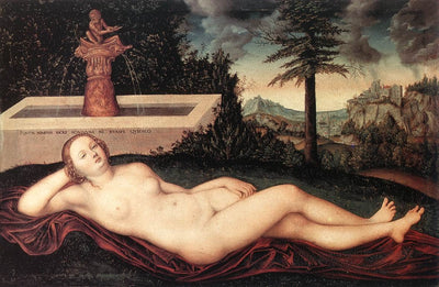 Reclining River Nymph at the Fountain in study