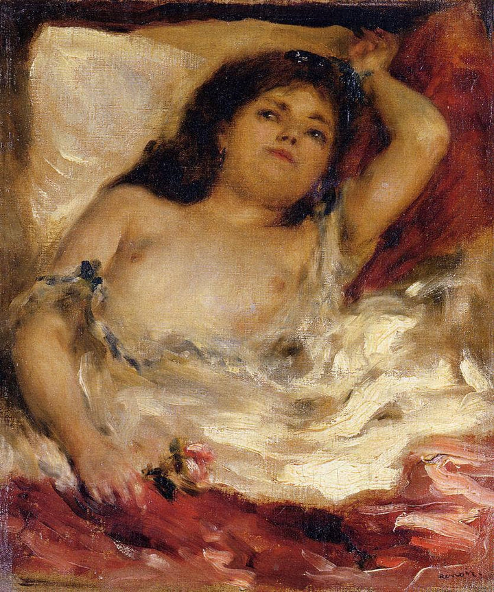 Reclining Semi Nude (Nude Half-Length) by Pierre-Auguste Renoir — hand-painted nude oil painting reproduction on canvas