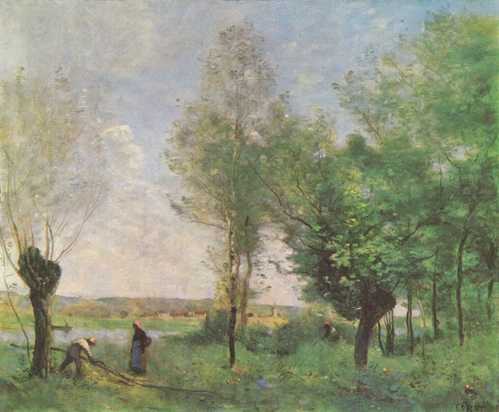 Recollections of Coubron by Camille Corot — hand-painted botanical oil painting reproduction on canvas