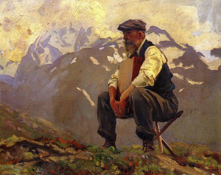 Reconnoitering by John Singer Sargent — hand-painted landscape oil painting reproduction on canvas