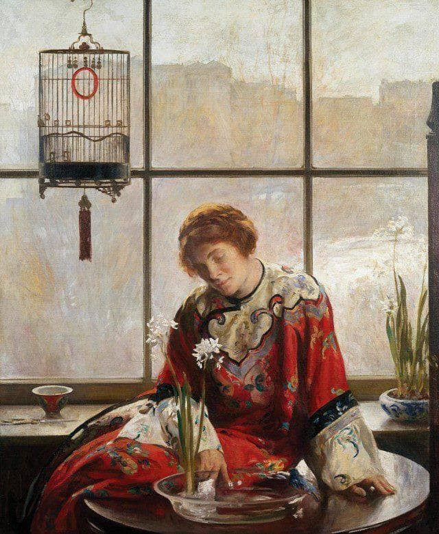 Red Comunion (The Red Kimono) on gallery wrap