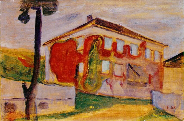 Red Creeper by Edvard Munch — hand-painted architectural oil painting reproduction on canvas