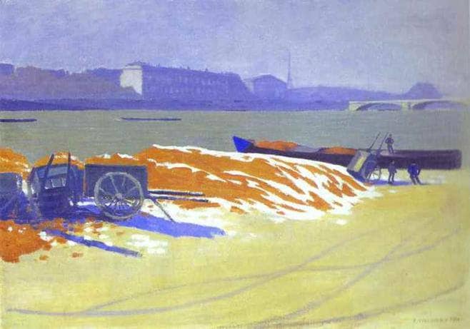 Red Sand and Snow by Felix Vallotton — hand-painted landscape oil painting reproduction on canvas