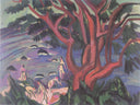Red Tree on the Beach by Ernst Ludwig Kirchner — forest oil painting wall art, Expressionism