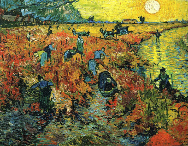 Red Vineyards at Arles by Vincent van Gogh — hand-painted botanical oil painting reproduction on canvas