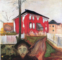 Red Virginia Creeper by Edvard Munch — hand-painted architectural oil painting reproduction on canvas