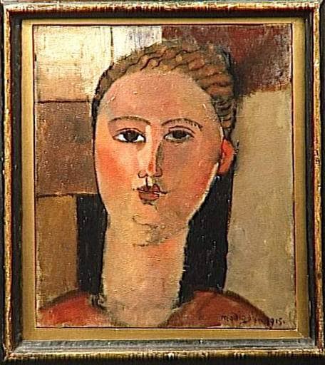 Redhead girl by Amedeo Modigliani — hand-painted portrait oil painting reproduction on canvas