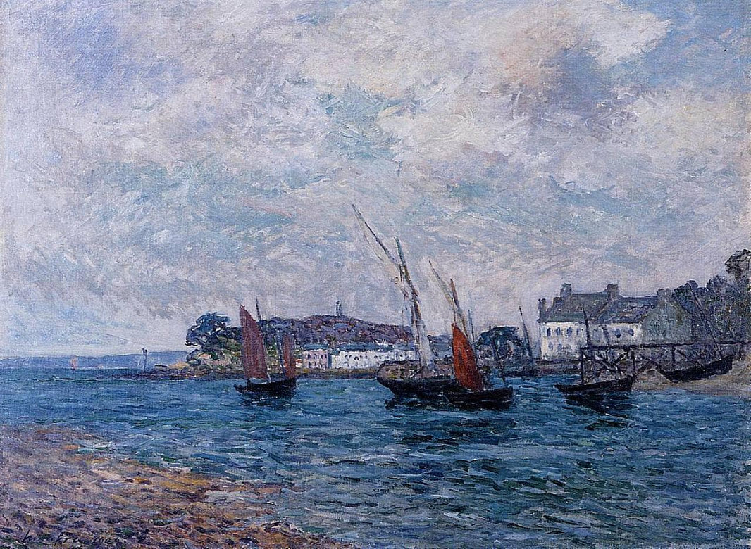 Reentering Port at Douarnenez (Finistere) by Maxime Maufra — hand-painted landscape oil painting reproduction on canvas