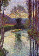 Reflected Willow on the Green by Henri Martin — seascapes oil painting wall art, Divisionism