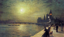 Reflections on the Thames, Westminster by John Atkinson Grimshaw — hand-painted architectural oil painting reproduction on canvas