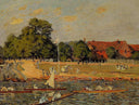 Regata at Hampton Court by Alfred Sisley — hand-painted botanical oil painting reproduction on canvas
